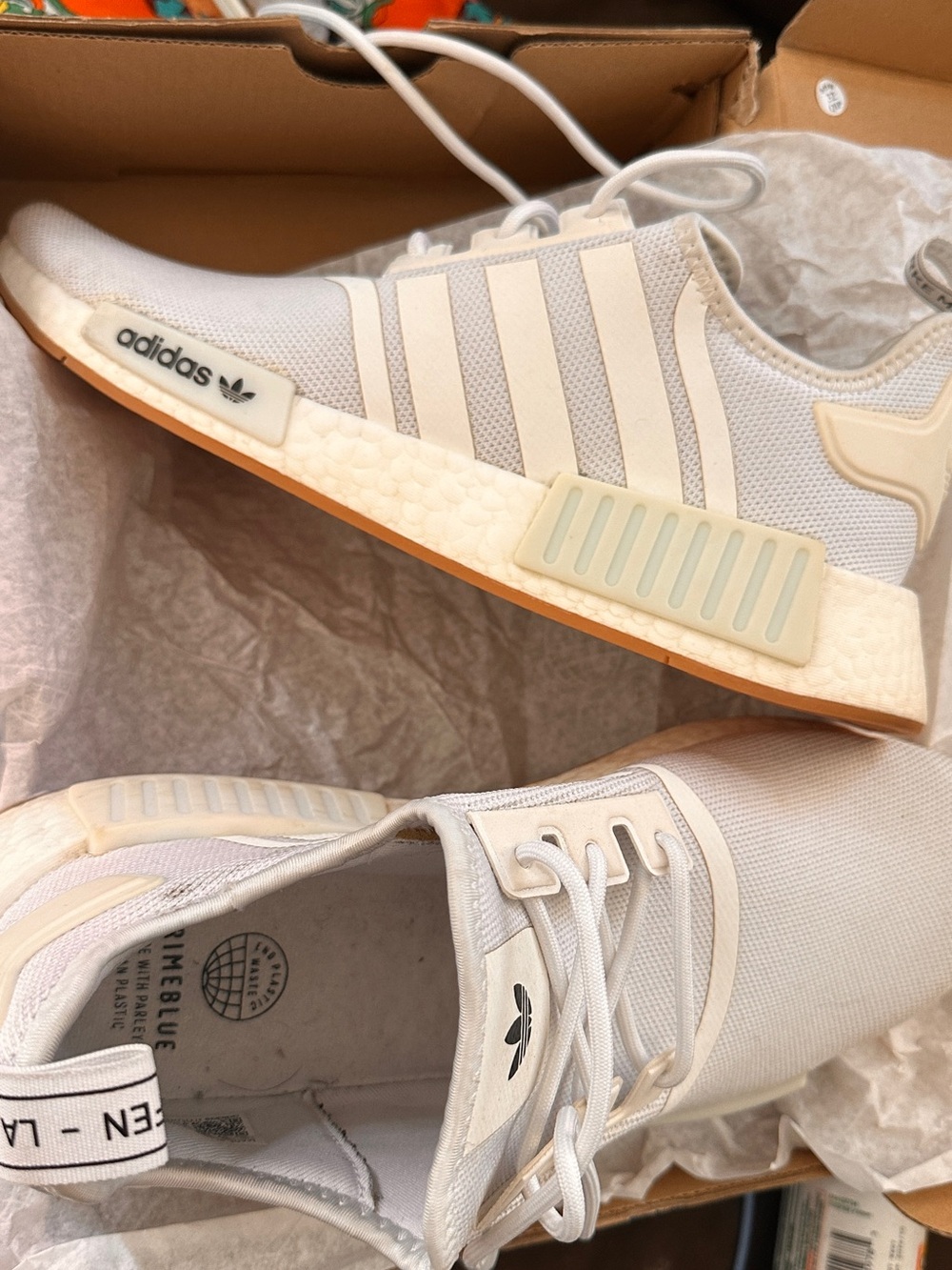 adidas Women’s Cream and Gum NMD_R1 Sneakers
